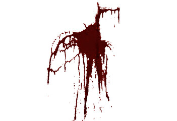 Bloody, distorted figure in dark background