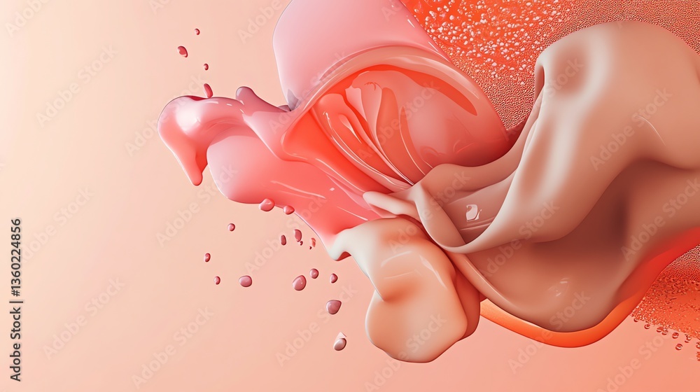Poster abstract liquid fluid art with dynamic swirls and soft color palette
