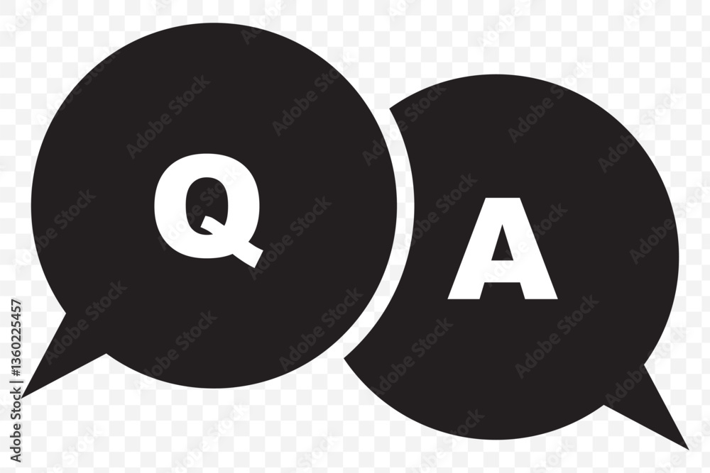 Poster question mark icon set. bubble question icon, faq questions symbol on a transparent background. eps 