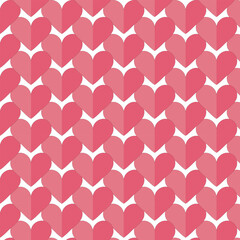 Seamless Red Heart Pattern on White Background