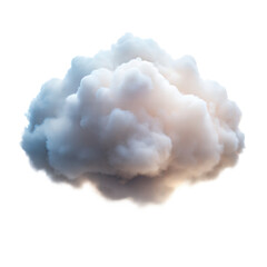 Fluffy White Cumulus Cloud Isolated on Transparent Background. Realistic Cumulus Cloud PNG. White Cloud.