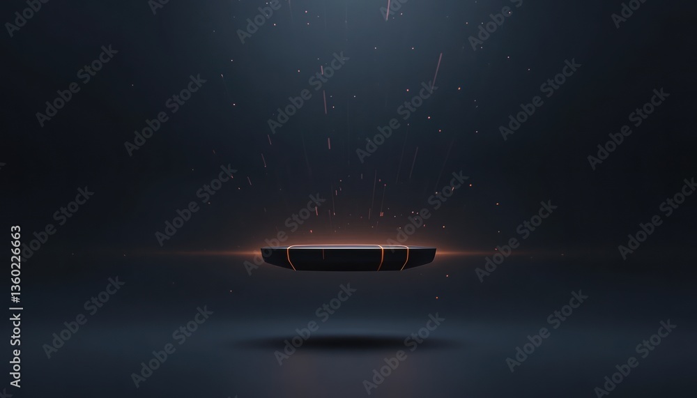 Poster dynamic light interaction above a futuristic platform digital realm abstract graphics dark environme