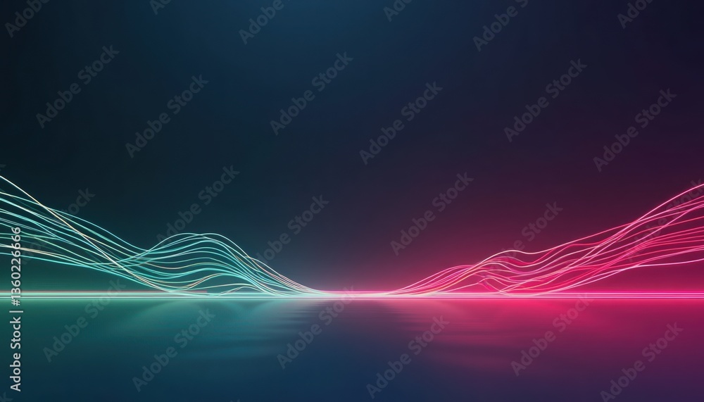 Aufkleber dynamic light waves creating a stunning visual spectacle digital art modern environment abstract vie