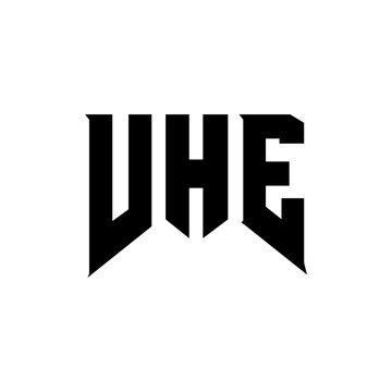VHE letter logo design for technology company. VHE logo design black and white color combination. VHE logo, VHE vector, VHE design, VHE icon, VHE alphabet. VHE typography logo design.