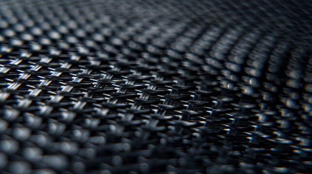 Dense carbon-black elastomer texture, flat macro with fine detail ideal for industrial parts and rugged material themes