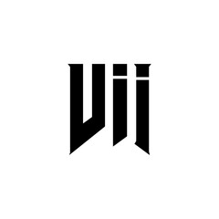 VII letter logo design for technology company. VII logo design black and white color combination. VII logo, VII vector, VII design, VII icon, VII alphabet. VII typography logo design.
