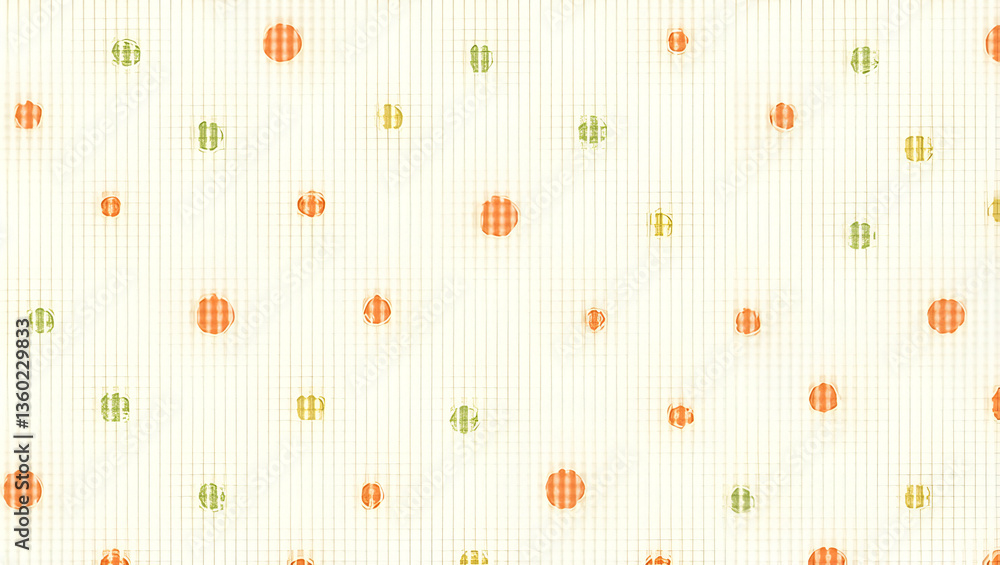Poster cheerful retro polka dot circle tile pattern in bright colors on white - lively nostalgic atmosphere
