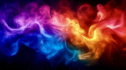 Obraz premium vibrant cosmic swirl of colorful gases and dust creates mesmerizing nebula in space, evoking sense of wonder and beauty