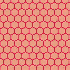 simple red colour honeycomb pattern on light colour background