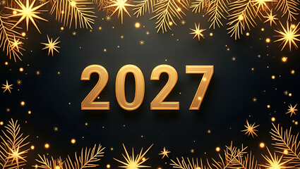 Professional Gold Themed New Year Party Invitation Flyer & Greeting Card Design Template