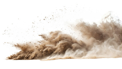 Dust, sand, soil, smoke, and cloud particles isolated on transparent background. 