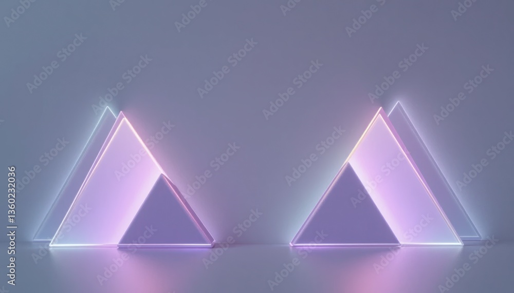 Poster illuminated geometric shapes creating a modern aesthetic in a minimalist studio environment stunning