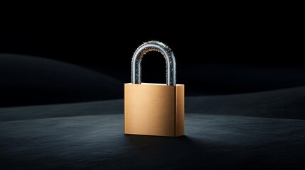 Fototapeta premium Secure Padlock for Dark Background.