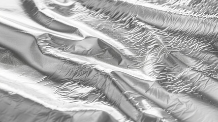 Silver foil texture with soft matte finish and light wrinkles, perfect for packaging design and reflective backgrounds