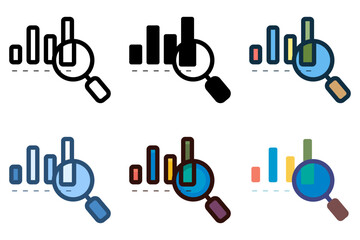 bar graph inspection icon vector illustration