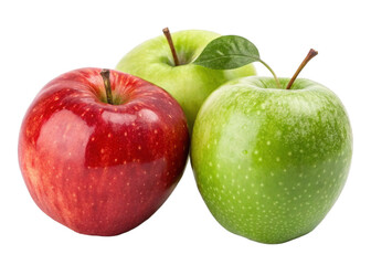  Apples isolated on a transparent background.