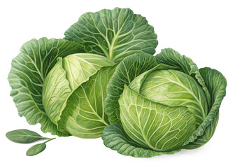 Cabbages isolated on a transparent background.