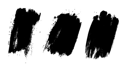 Collection of modern brush strokes. Line of grunge texture brush strokes. Vector black paint brush strokes set isolated on white background.