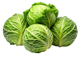 Fototapeta premium Cabbages isolated on a transparent background.
