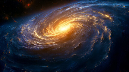 swirling quasar illuminating darkness of universe, showcasing vibrant colors and cosmic beauty