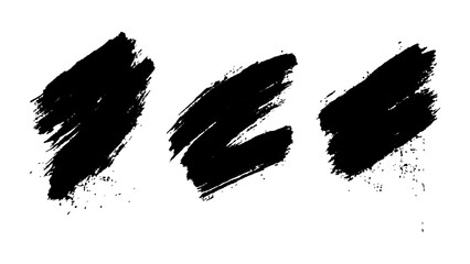 Collection of modern brush strokes. Line of grunge texture brush strokes. Vector black paint brush strokes set isolated on white background.