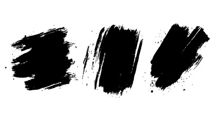 Collection of modern brush strokes. Line of grunge texture brush strokes. Vector black paint brush strokes set isolated on white background.