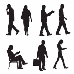 silhouettes of business people