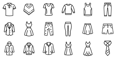 "Fashion Dress Line Icon Representing Elegant Apparel, Style Trends, and Outfit Designs in a Sleek and Minimal Linear Style"