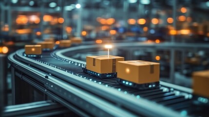 Automated Conveyor Belt System in Modern Factory