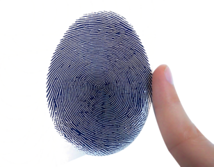 Fingerprint isolated on transparent background and white background