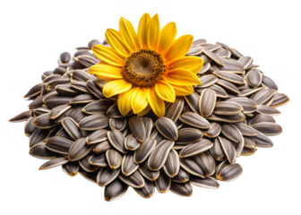 Sunflower Seeds isolated on a transparent background.