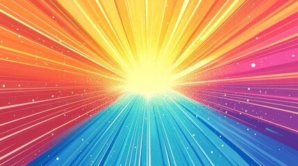 Colorful radial burst, vibrant explosion, dynamic motion, star trails,  bright, energetic, abstract background, futuristic,