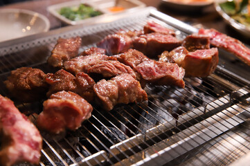 Chinese food. Grilled lamb ribs.