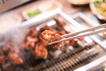 Chinese food. Grilled lamb ribs.