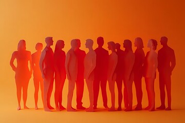 Diverse People Gathering Collaboration Colorful Paper Cutouts