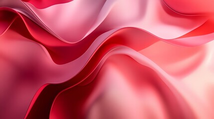 Obraz premium Abstract Flowing Silk Fabric in Red and Pink Gradient Colors