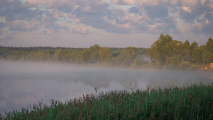 morning mist over the river