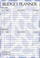 Budget planner set icon. Mint leaf background with income and expense tracker, suited for botanical themes, personal finance, and calming nature design