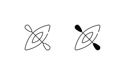 Kayaking icons set vector stock illustration