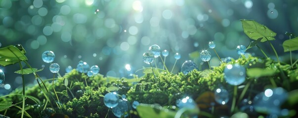 Rain forest wild jungle water drop fall green twig rainforest moisture leaf leaves plants brunch bush cinematic backgrounds foliage.