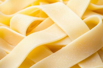 Close up of a long yellow pasta noodle