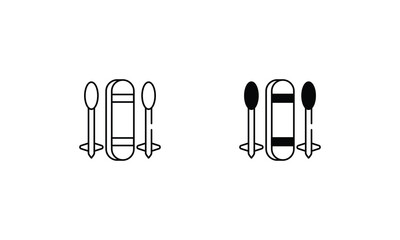 Snowboarding icons set vector stock illustration