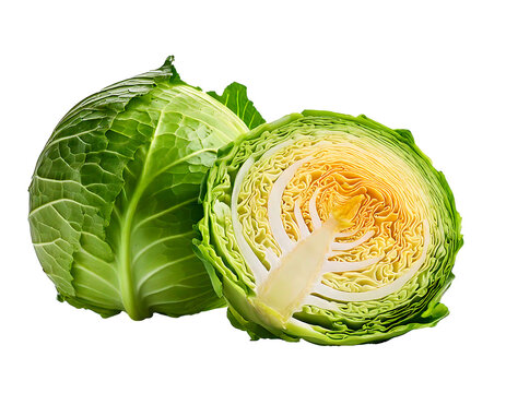 Fresh cabbage isolated on transparent background