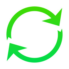 Ecology set icon. Circular arrows with reuse label illustrate repeat usage, sustainable product cycle, environmental protection, zero waste principle.