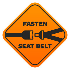 Safety set icon. Sign with seat belt and text emphasizes transport safety, car precaution, responsible driving, buckle reminder, accident prevention.
