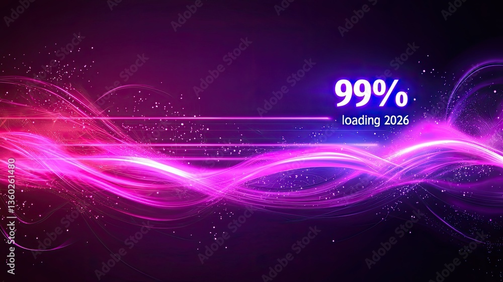 Poster a futuristic progress bar displaying 