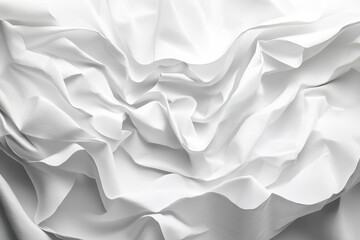 Obraz premium White crumpled paper texture background with soft shadows and subtle creases, ideal for a minimalist design backdrop.