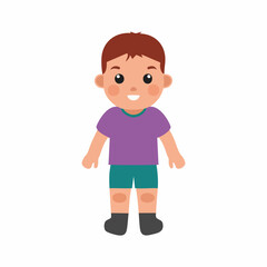Smiling Boy Cartoon Character in Casual Outfit. vector image
