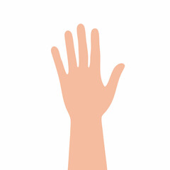 Obraz premium Simple Raised Hand Vector Illustration. vector image