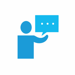 Person Presenting Message Icon. vector image
